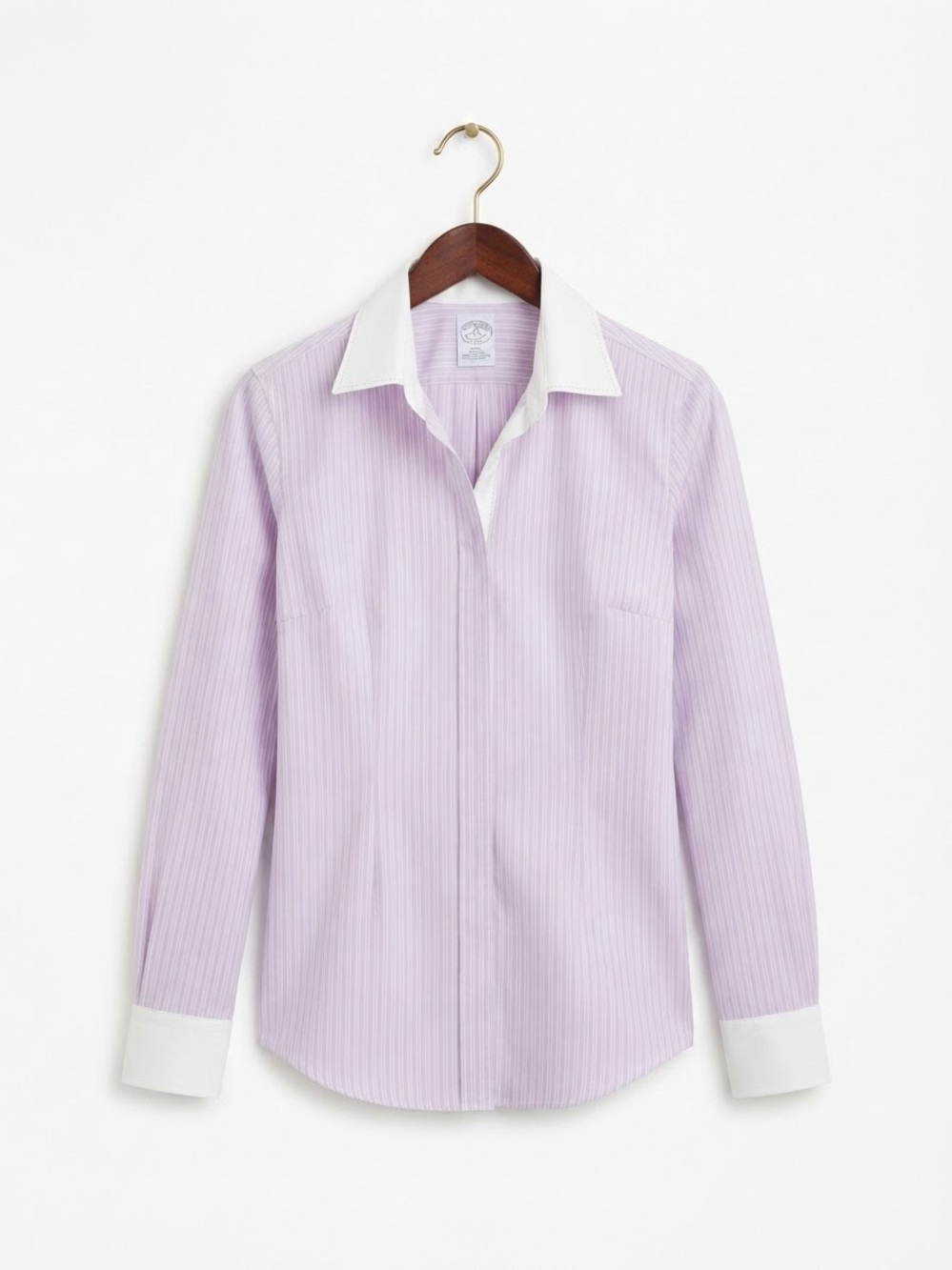 Classic Contrast-Collar Men's Dress Shirt in Light Lavender